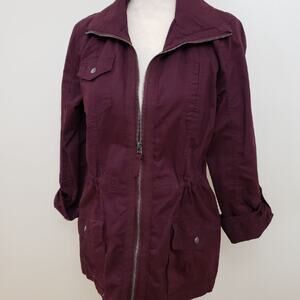 ASHLEY Sz Medium Plum Utility Jacket
